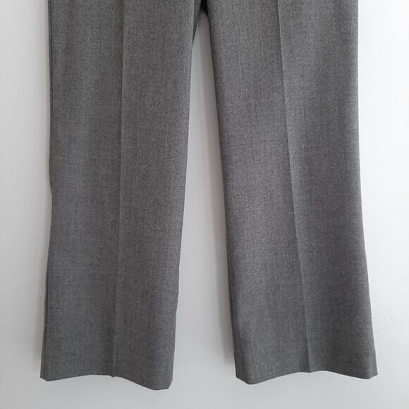 TALBOTS | Heritage Classic Wool Blend Straight Leg Dress Pants Solid Grey 10 P - Picture 3 of 11